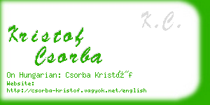 kristof csorba business card